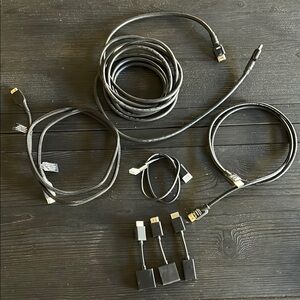 Lot of HDMI cables and HDMI extenders